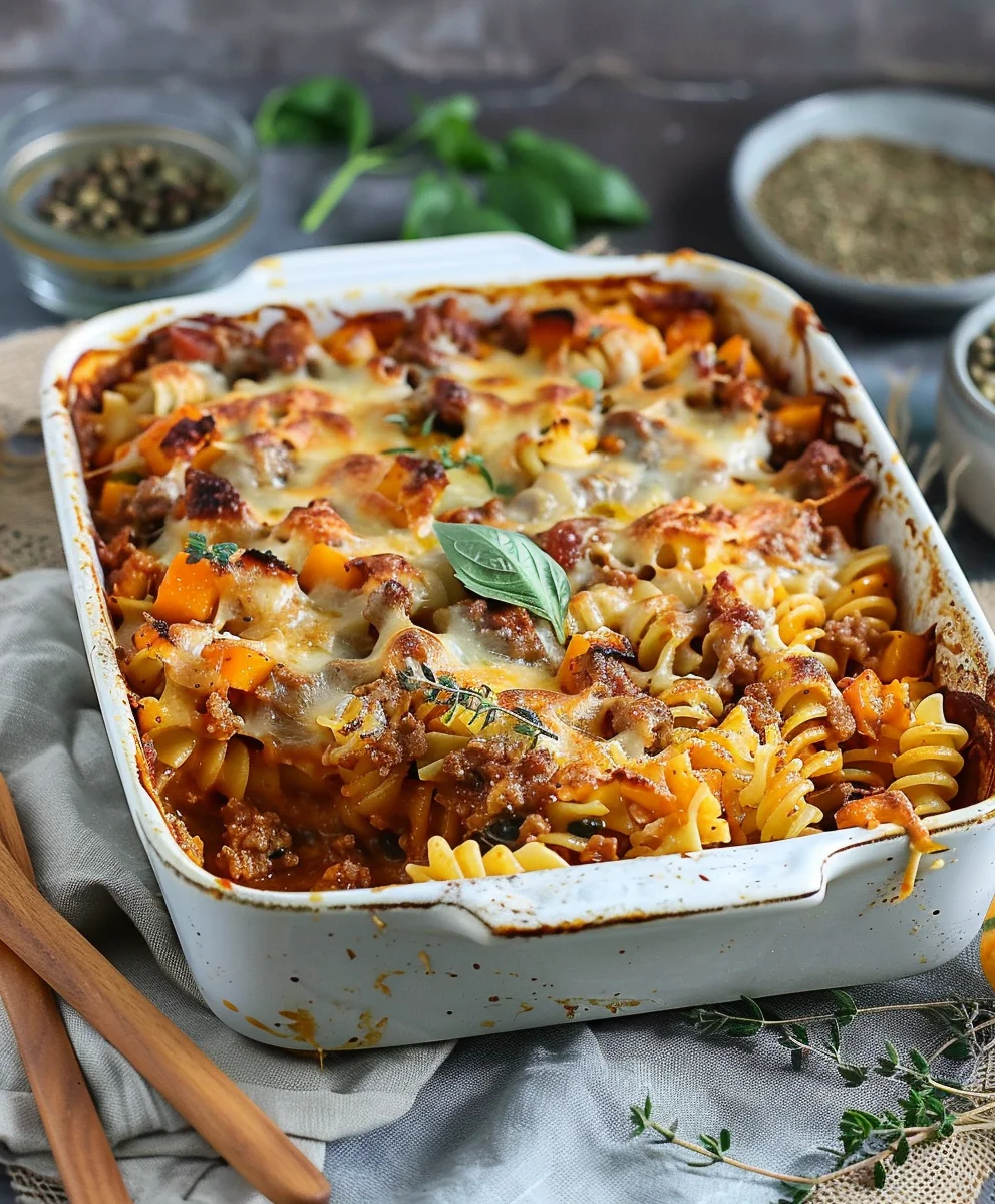 Nudelauflauf: Herzhafter Genuss mit Hack & Kürbis