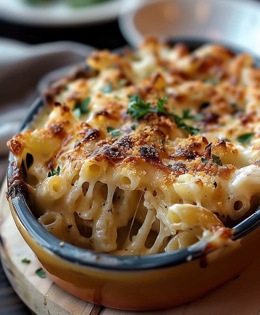 Französische Zwiebelsuppe Mac Cheese – Cremig, herzhaft, unwiderstehlich!