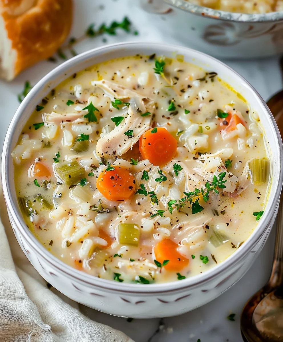 Schnelle Cremige Hühner Reis Suppe – Lecker & Sättigend