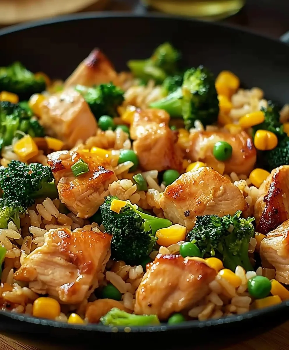 Unglaublich Leckere Hähnchen Reis Pfanne mit Brokkoli Mais