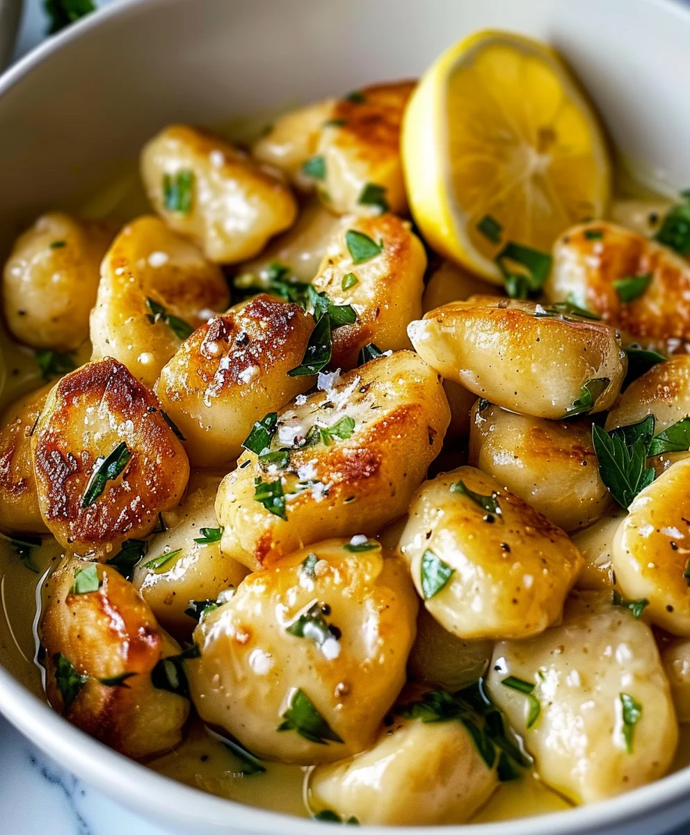 Cremiges Zitronenhähnchen Gnocchi