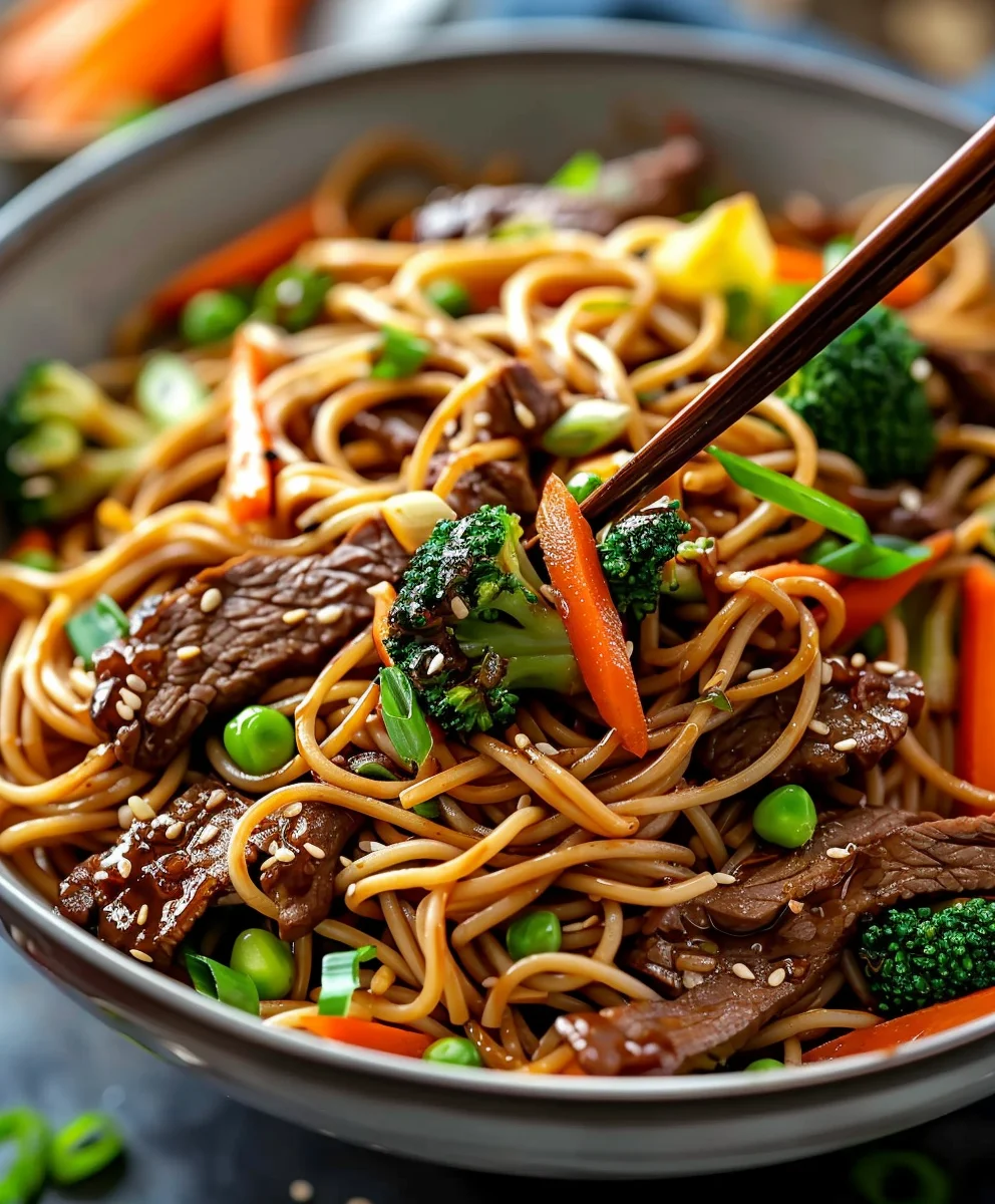 Beef Teriyaki Nudeln