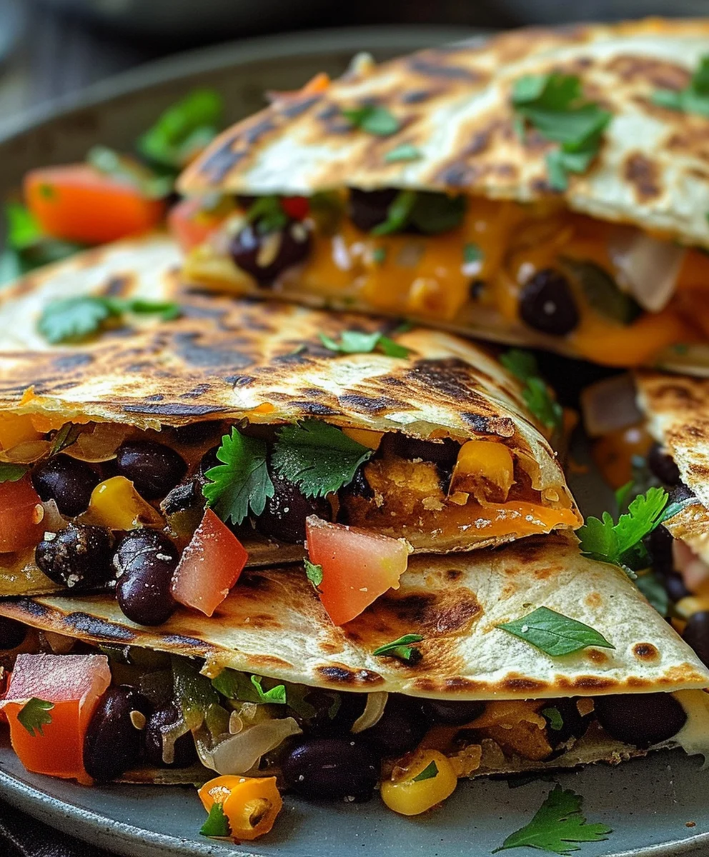 Knusprige Schwarze Bohnen Quesadillas