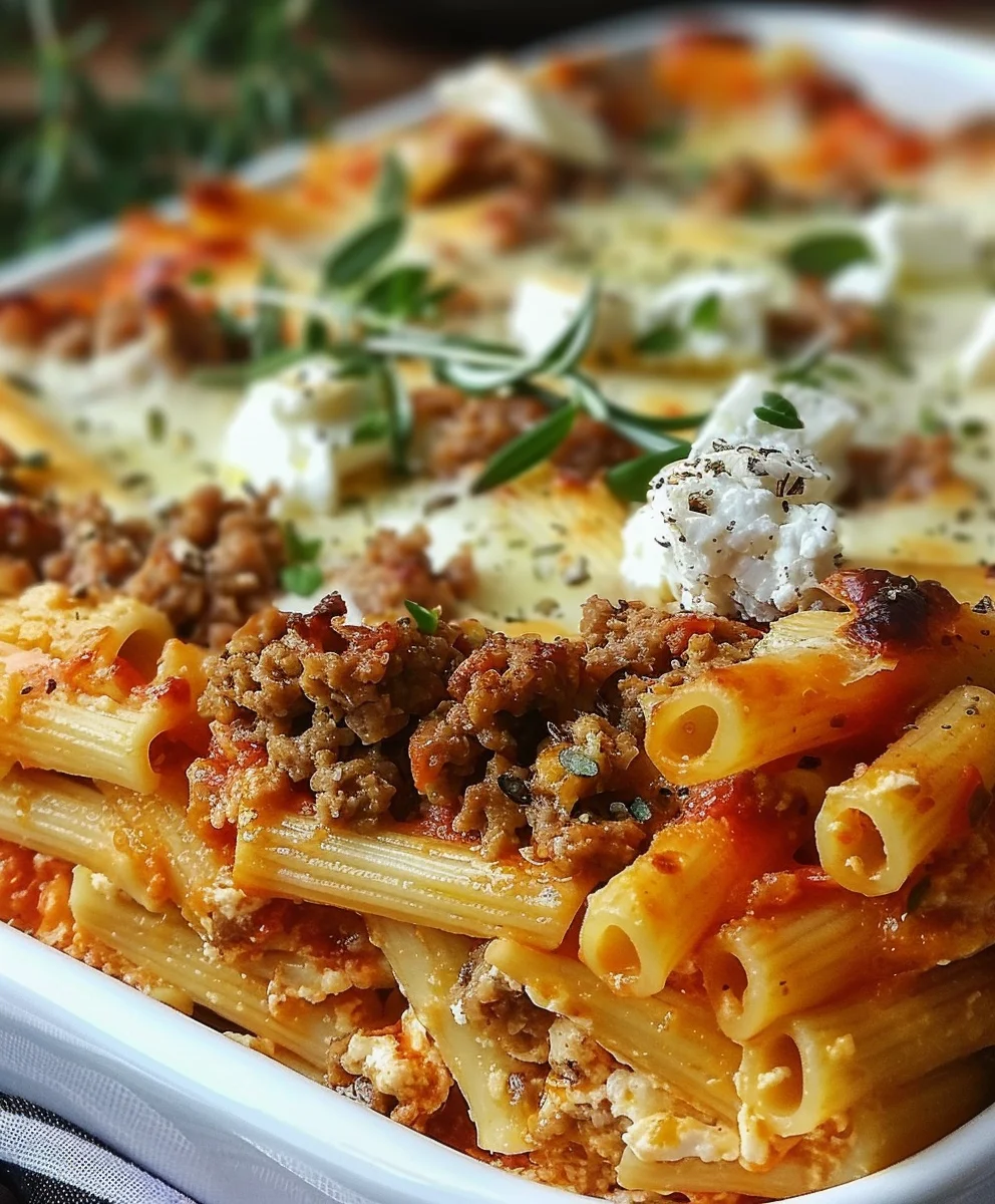 Griechischer Nudel Auflauf: Feta-Hackfleisch-Traum ganz einfach!