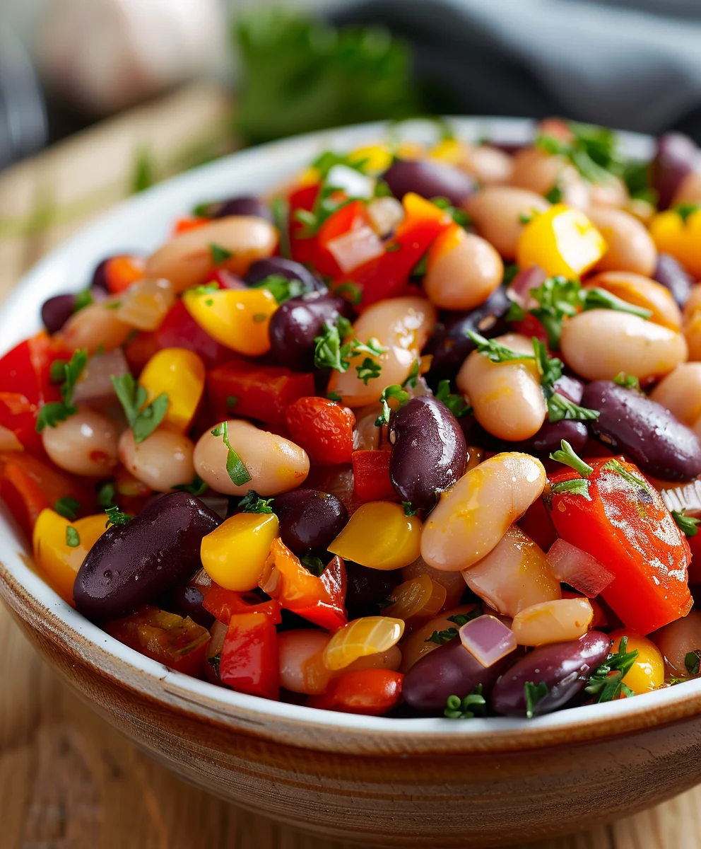 Gesunder Bohnen Salat für Diabetiker: Bunt, frisch, knackig