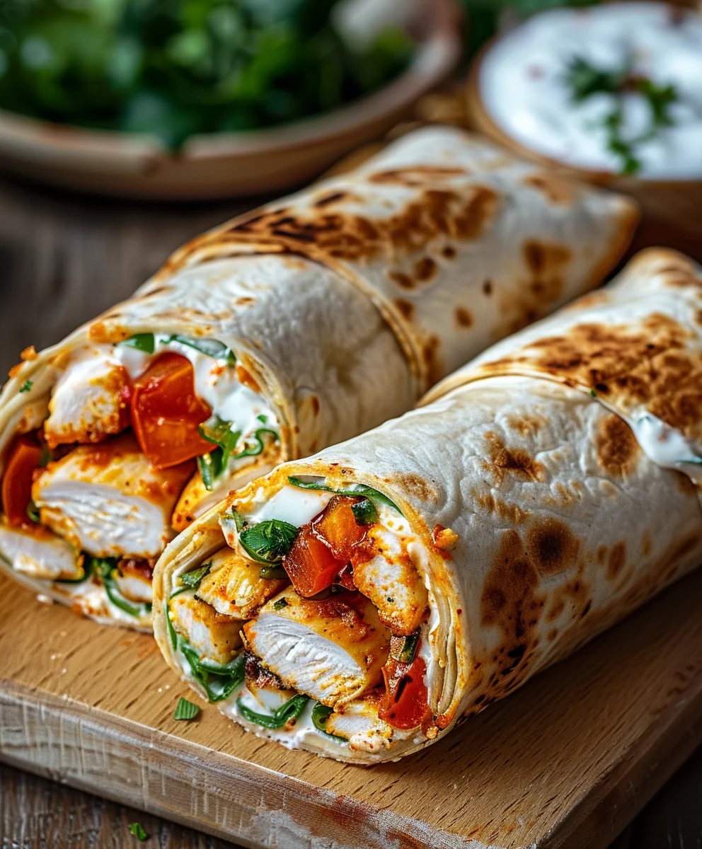 Geniale Air Fryer Hähnchen Mozzarella Wraps: Knusprig!