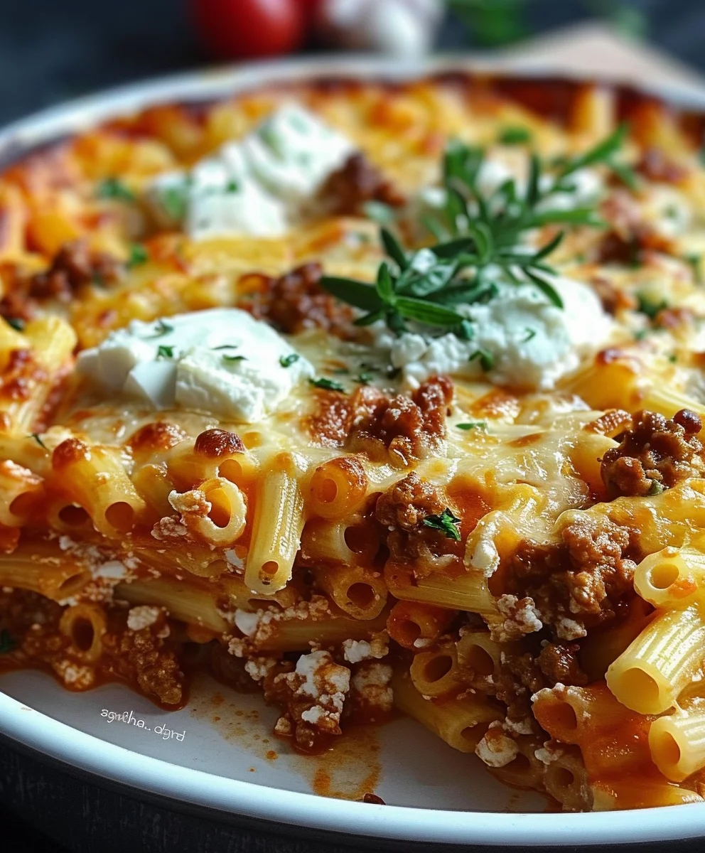 Griechischer Nudel Auflauf: Feta-Hackfleisch-Traum ganz einfach!