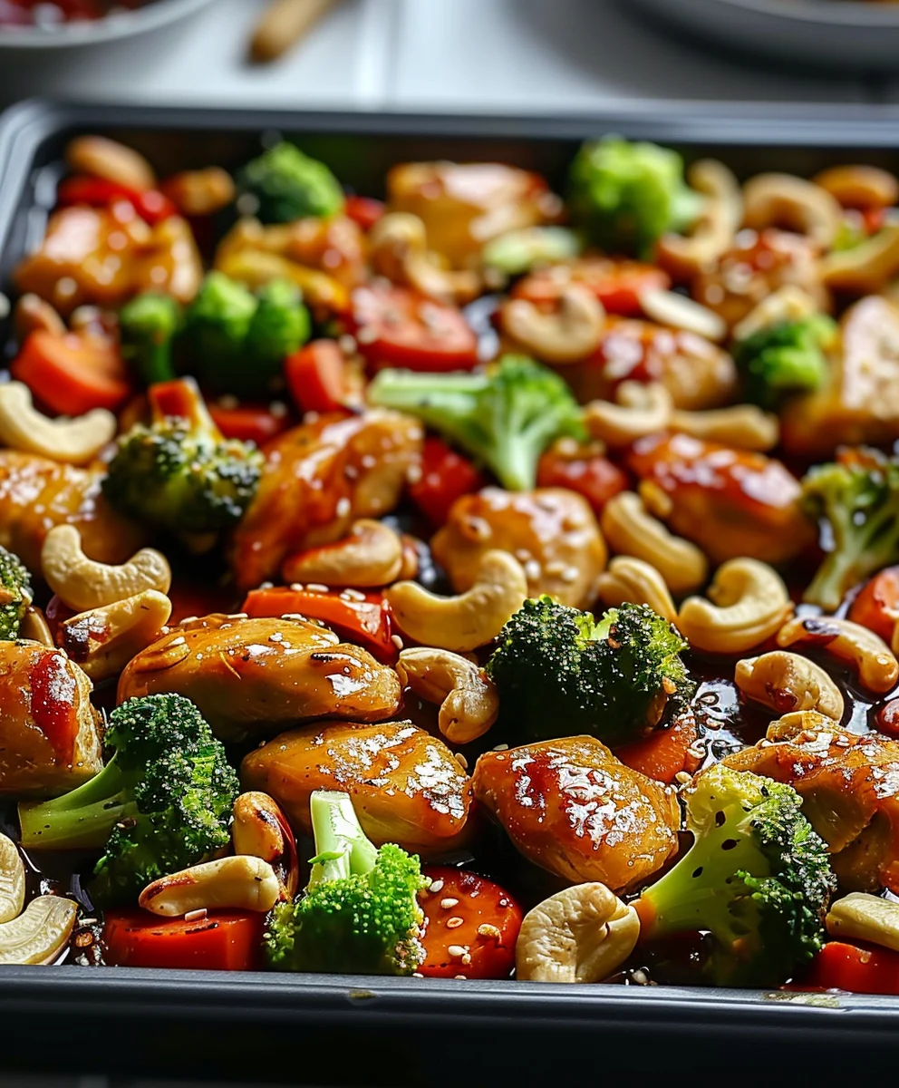 Cashew Chicken vom Blech