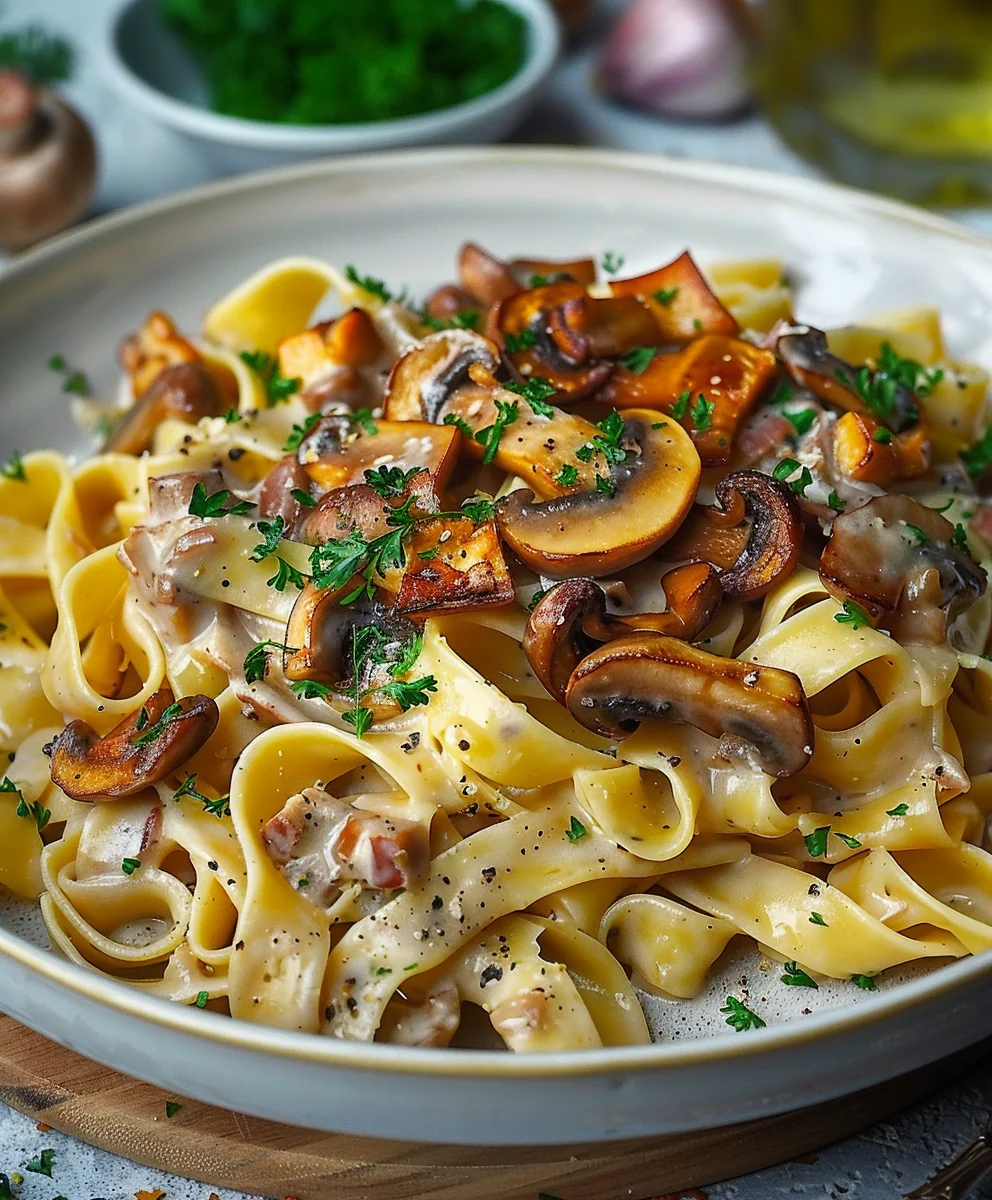 Cremige Pasta mit Pfifferling Soße