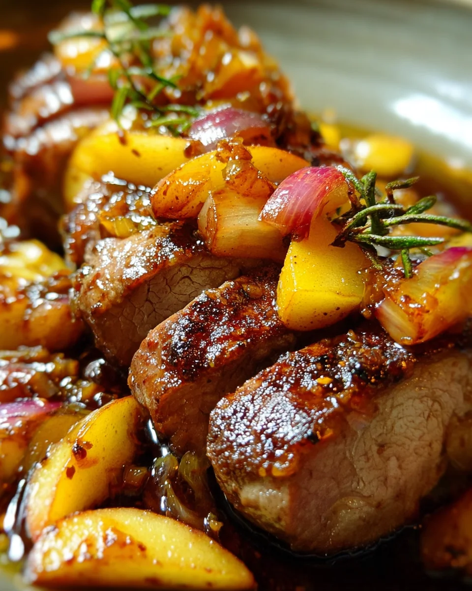 Zartes Rinderfilet mit Äpfeln und Zwiebeln – Jetzt kochen!