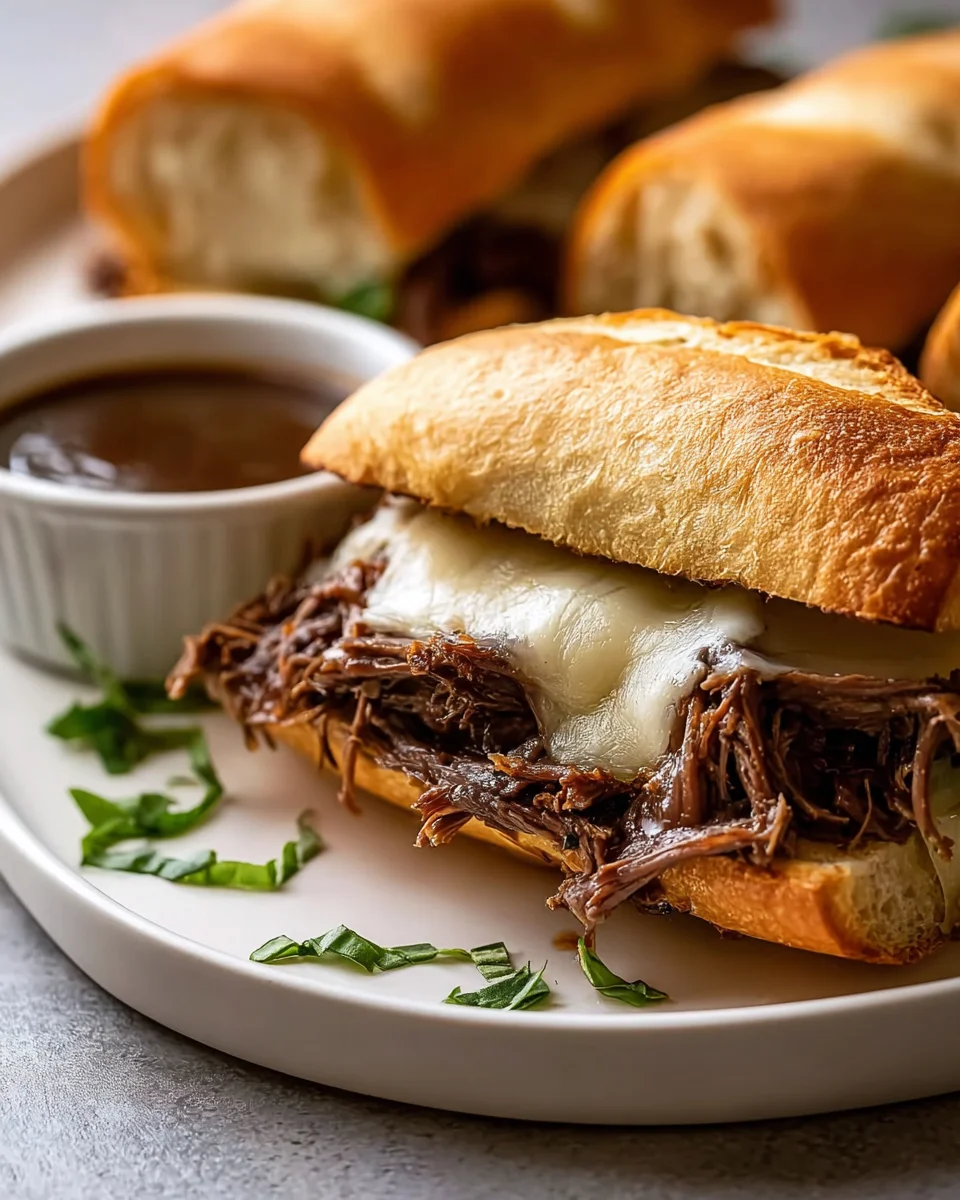 Zarte Crockpot French Dip Sandwiches: Perfekt zum Dippen