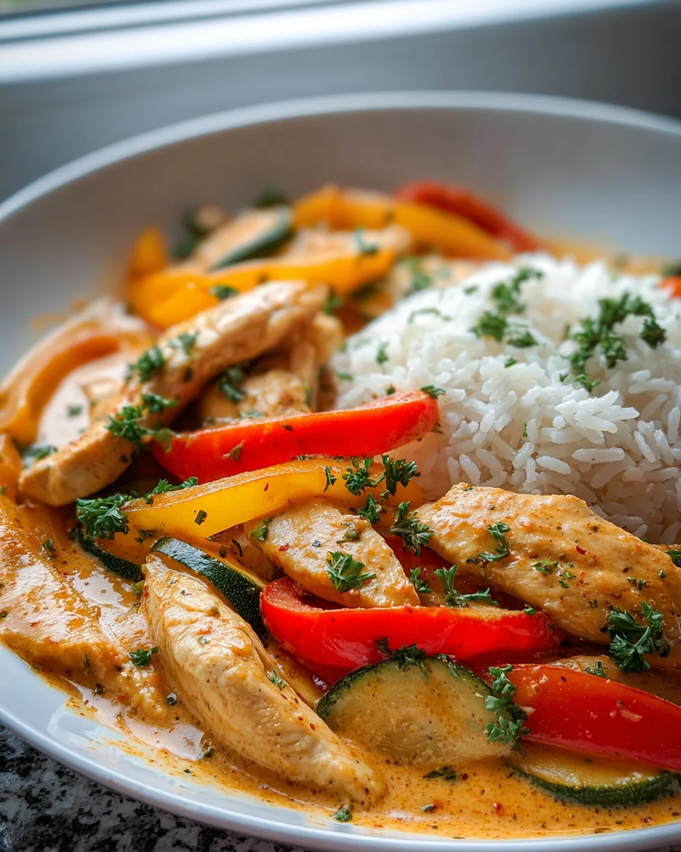 Cremiges Paprika Zucchini Hähnchen: Dein schnelles Rezept