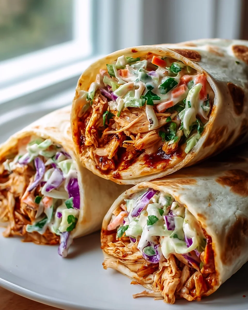 Schnelle & leckere BBQ Hähnchen Coleslaw Wraps für jeden Tag