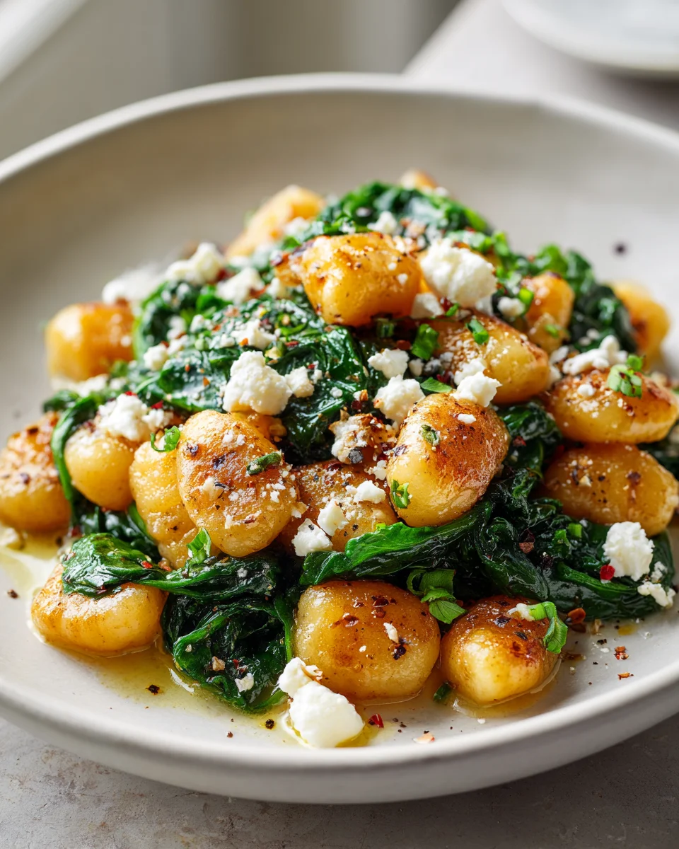 Knusprige Gnocchi mit Spinat & Feta: Einfach & lecker!