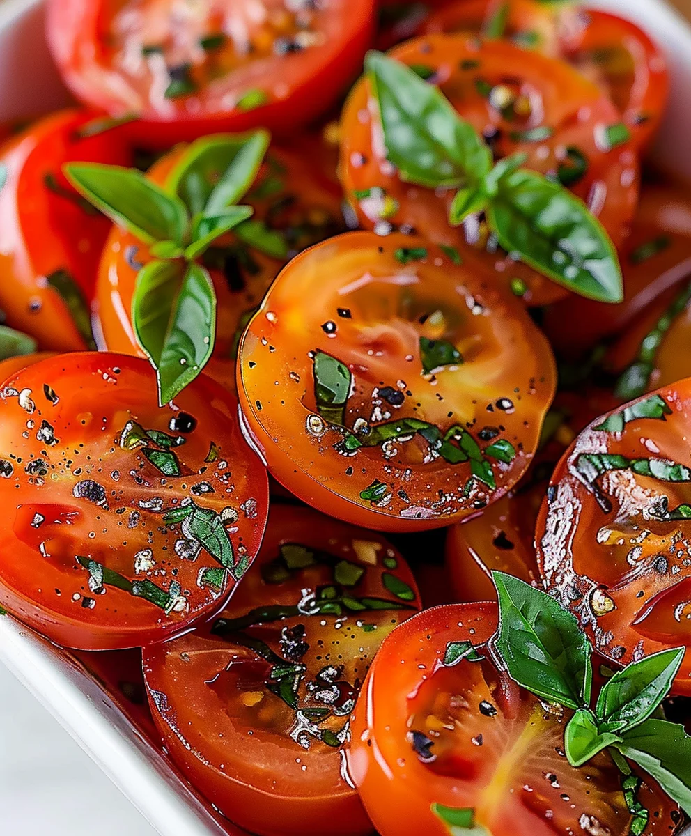 Sommerliche Marinierte Tomaten: Einfach, frisch, köstlich.