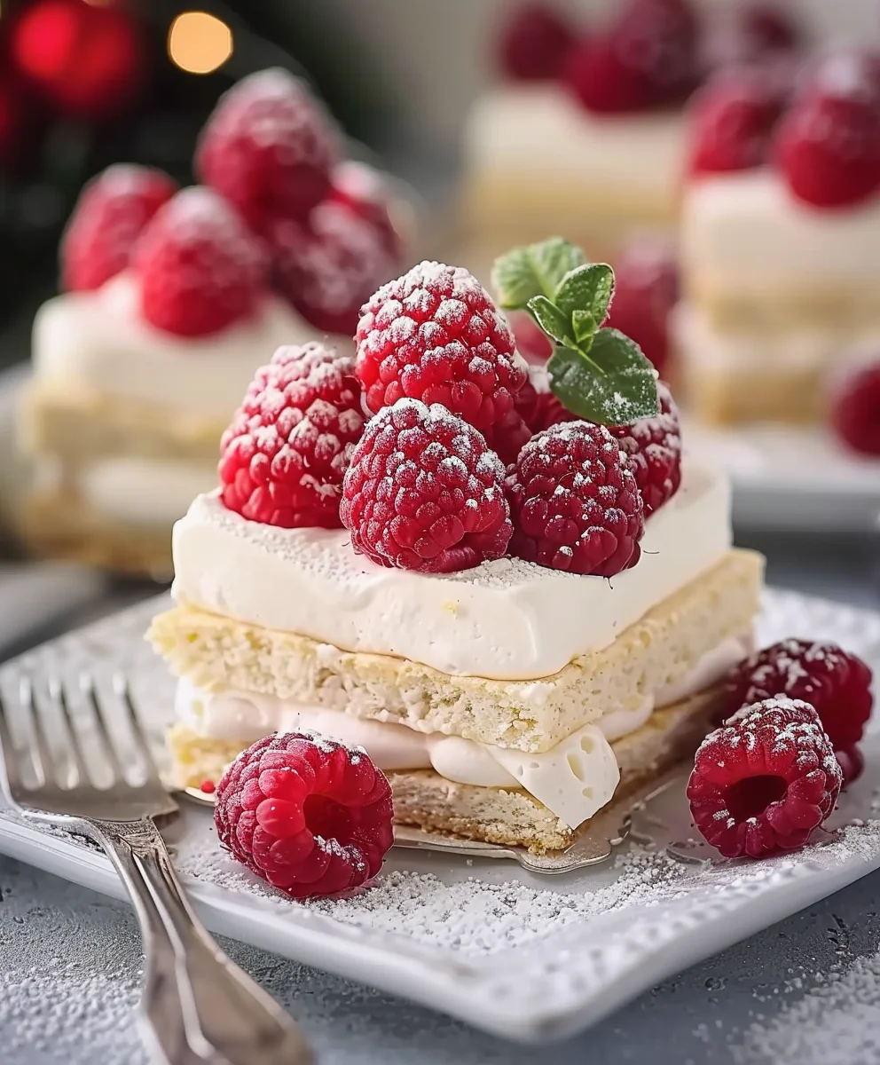 Vanillekipferl Dessert mit Himbeeren (Alkoholfrei)