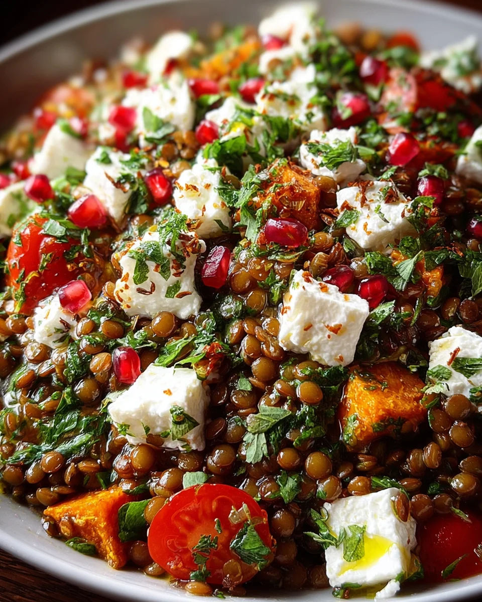 Würzig-frischer Orientalischer Linsensalat mit Feta