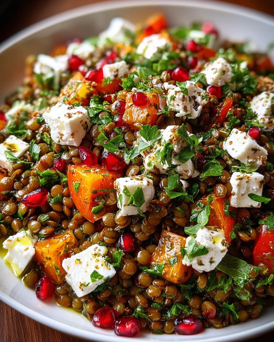 Würzig-frischer Orientalischer Linsensalat mit Feta
