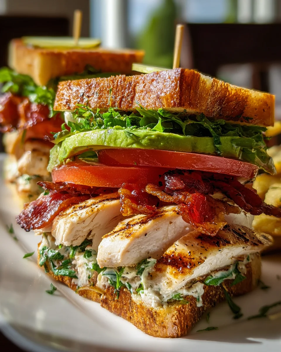 Loaded Chicken Club Sandwich mit Beef Bacon & Avocado Ranch