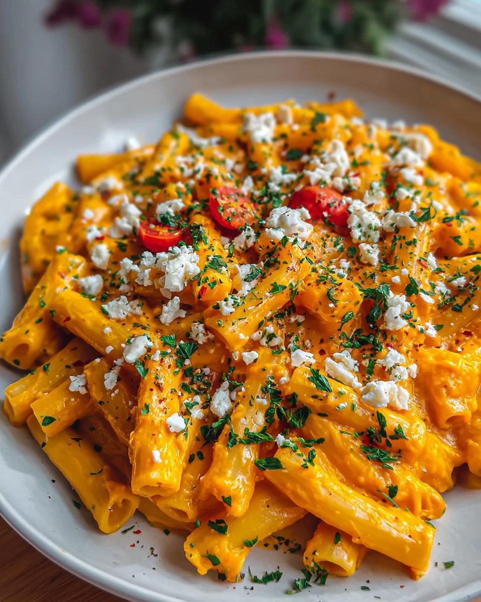 Pasta mit Kürbissauce & Feta: Dein Herbstgenuss schnell gemacht!