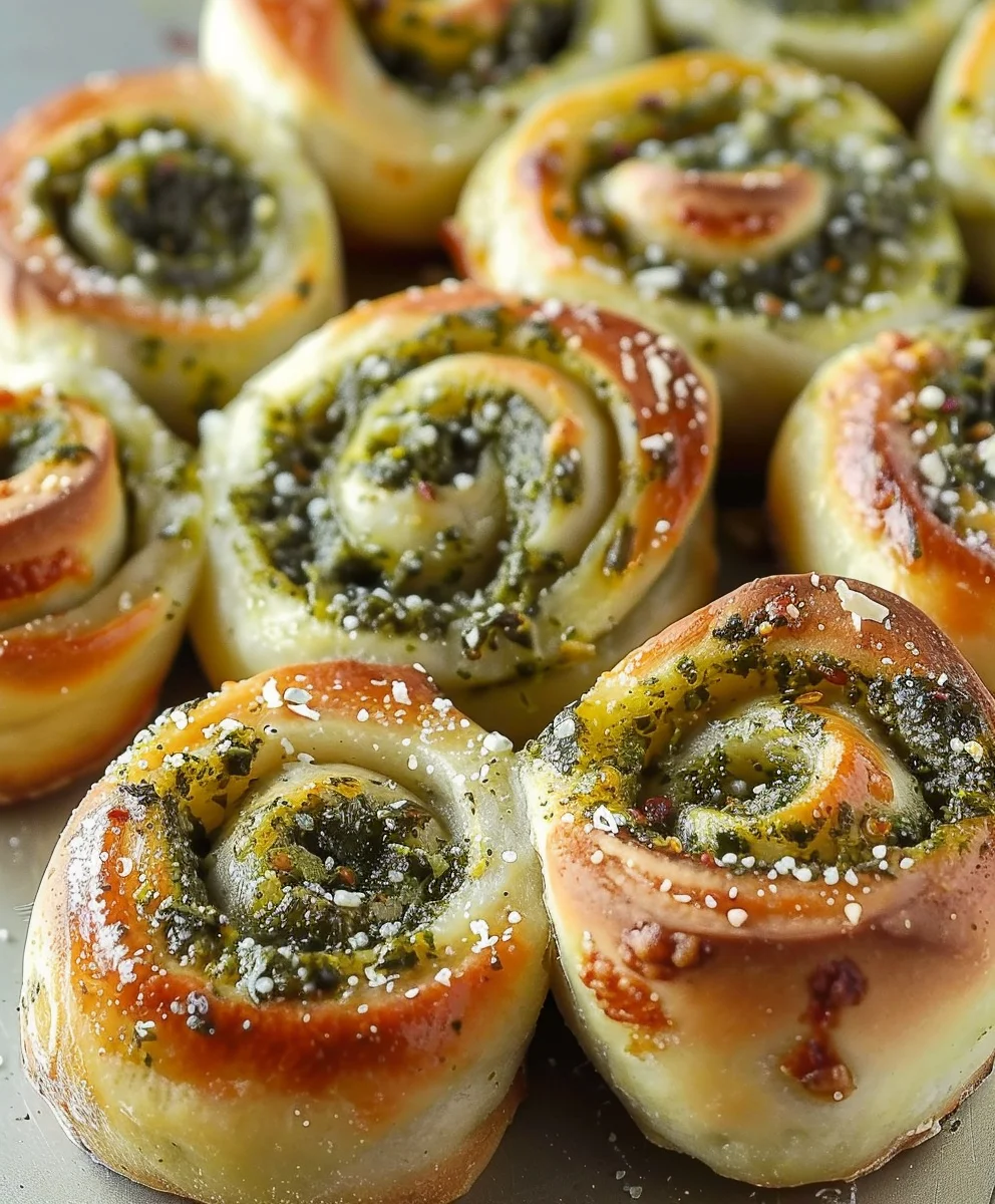 Leckere Pizzaschnecken mit Pesto & Mozzarella selbst backen!