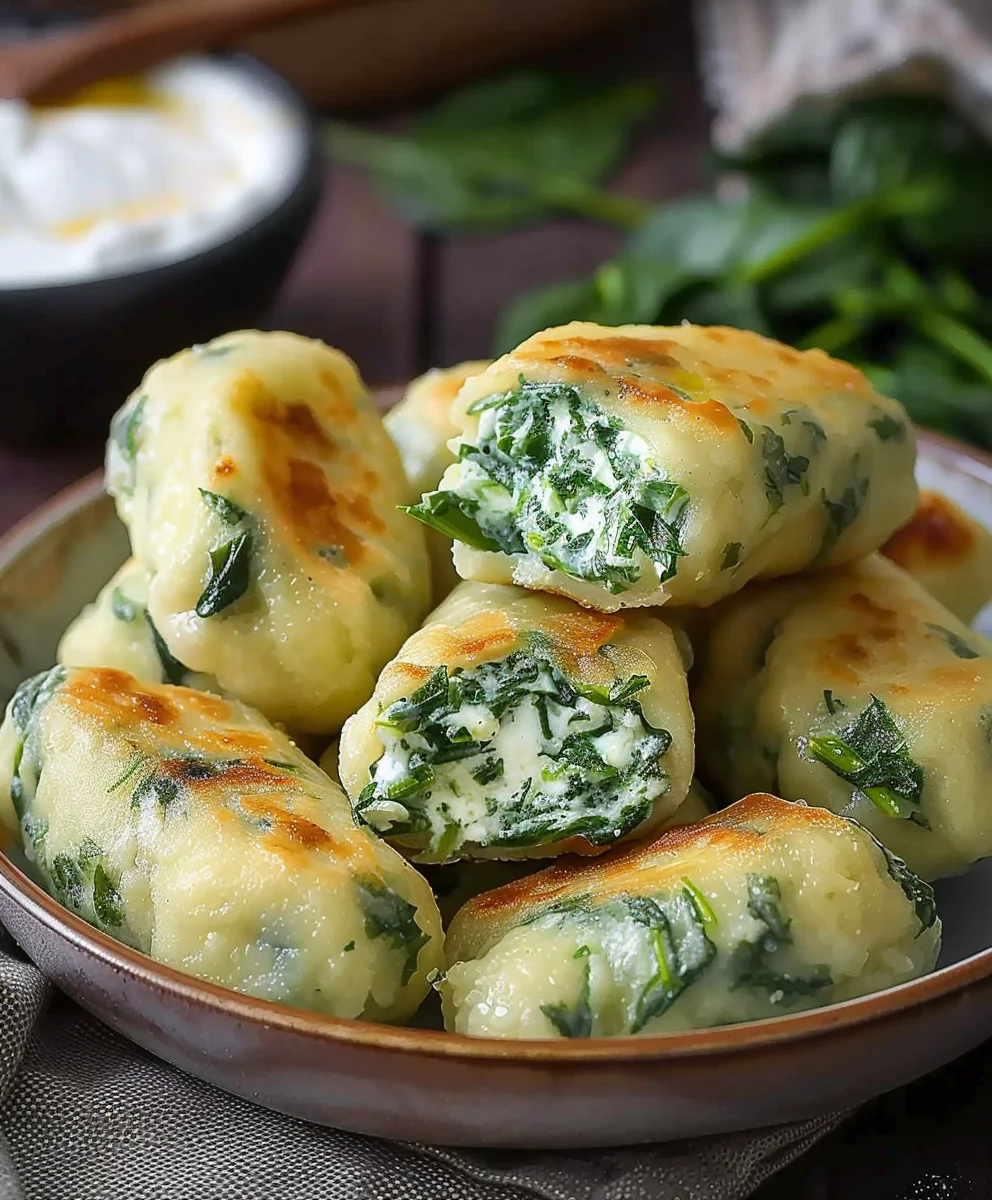 Ultimative Vegane Kartoffeltaschen mit Spinat-Frischkäse