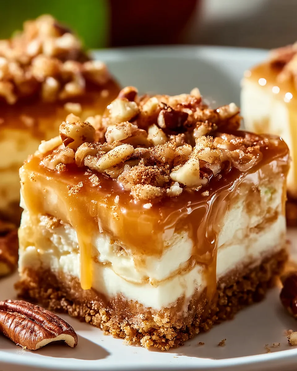 Köstliche Karamell-Apfel-Cheesecake-Riegel: Süße Versuchung!