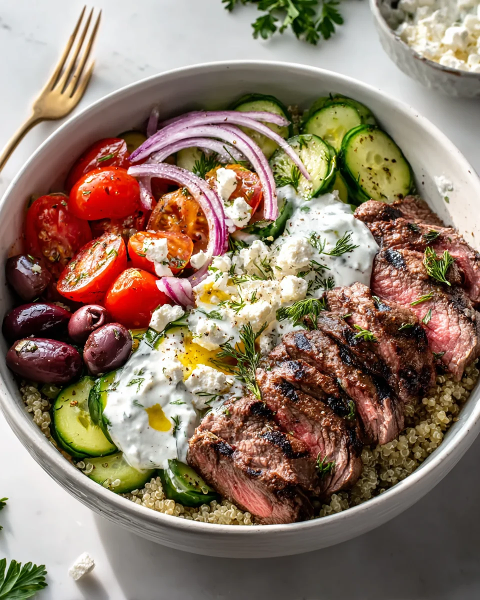 Mediterrane Steak Bowl Rezept: Gesund, schnell & lecker!