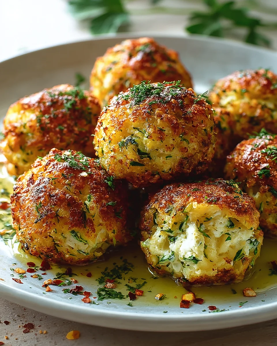 Knusprige Zucchini Feta Bällchen: Gesund & lecker aus dem Ofen