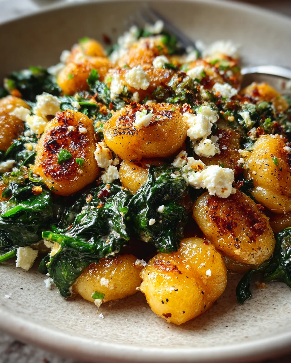 Knusprige Gnocchi mit Spinat & Feta: Schnell, einfach, köstlich
