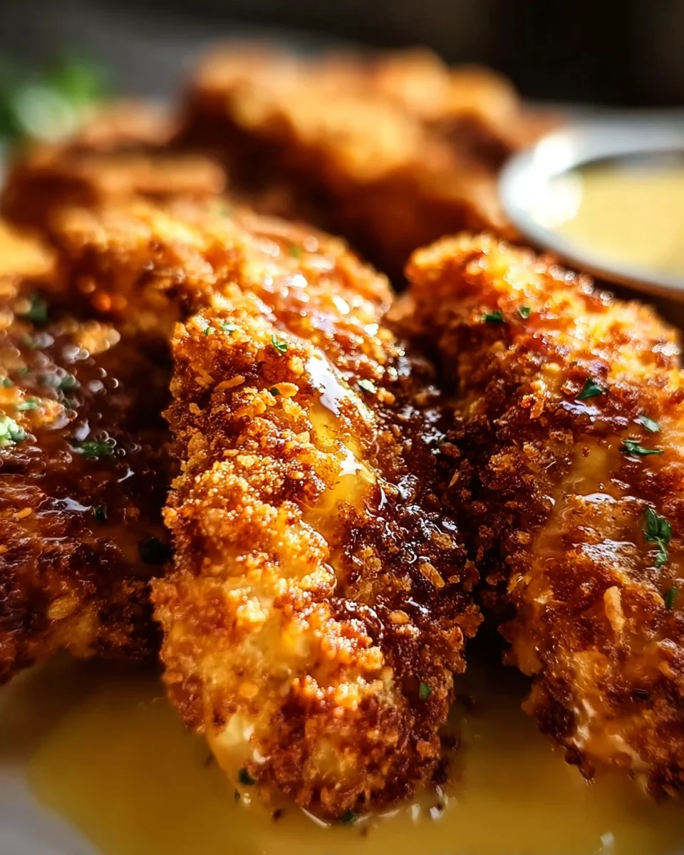 Unglaubliches Hähnchen Brezelkruste Honig-Senf Rezept