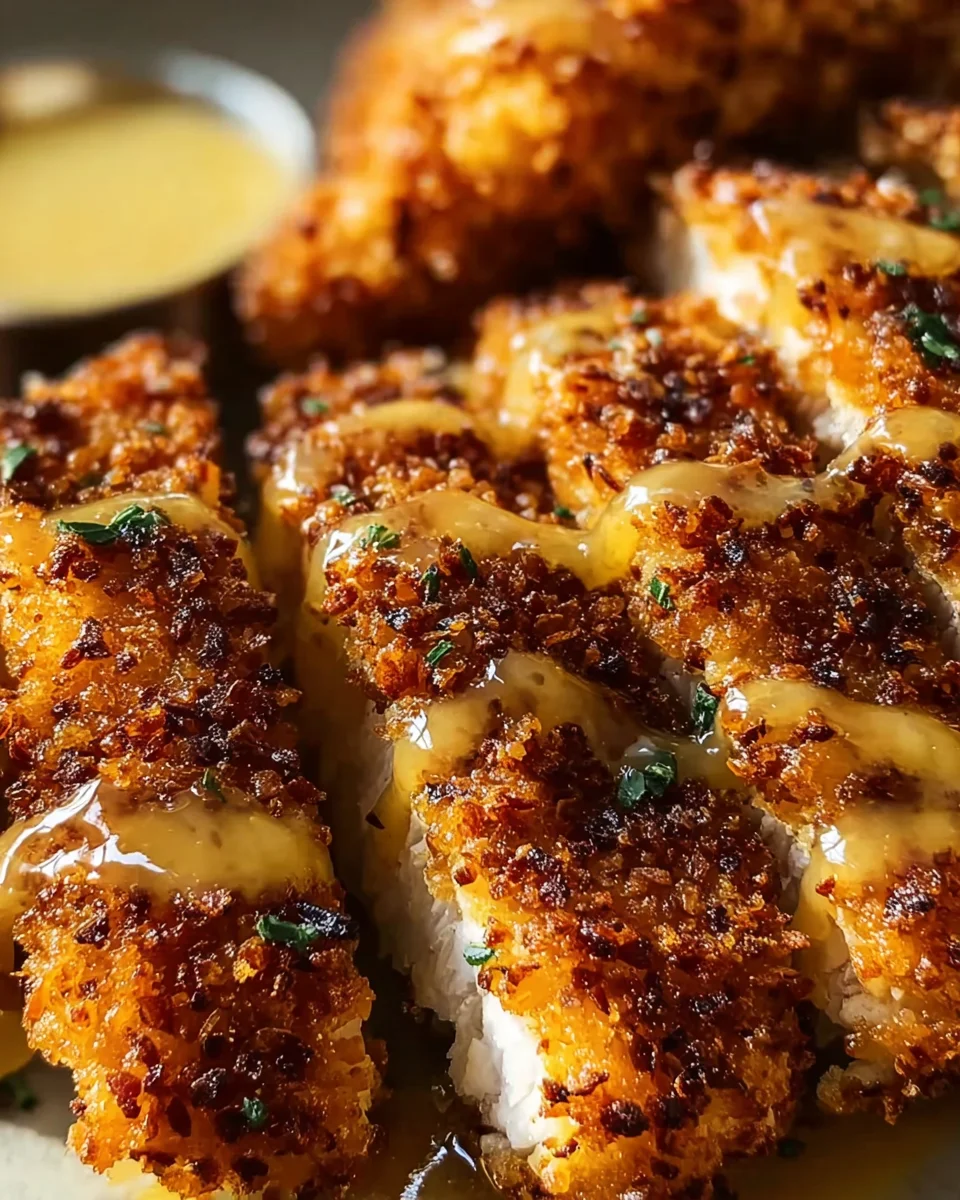 Unglaubliches Hähnchen Brezelkruste Honig-Senf Rezept