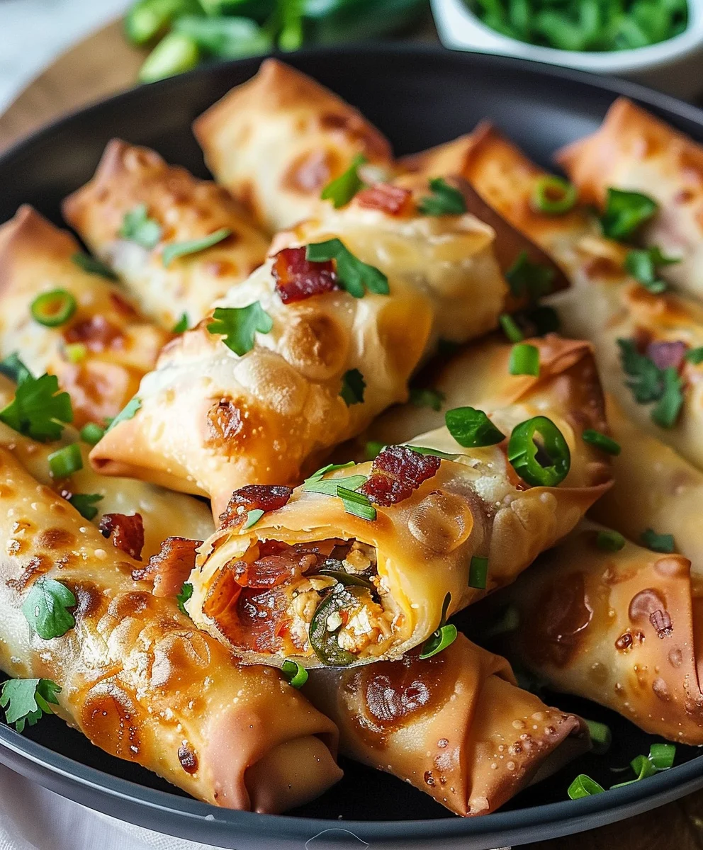 Knusprige Beef Bacon Jalapeno Popper Eggrolls Rezept