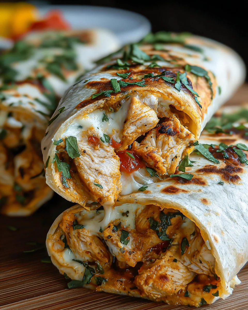 Kaesige Knoblauch Haehnchen Wraps: Dein schnelles Lieblingsrezept!