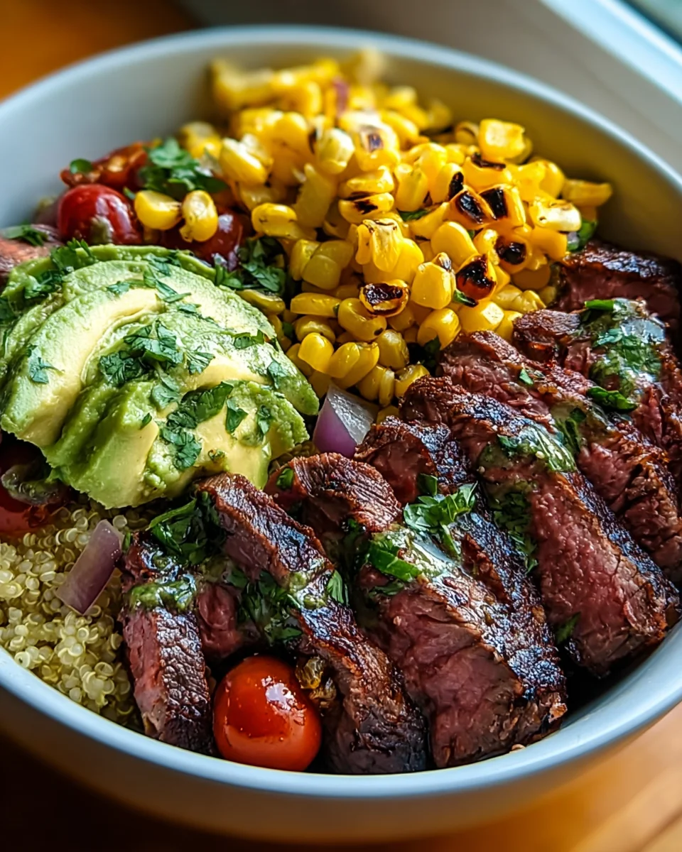 Schnelle Steak Avocado Corn Bowl: Gesundes Feierabendessen