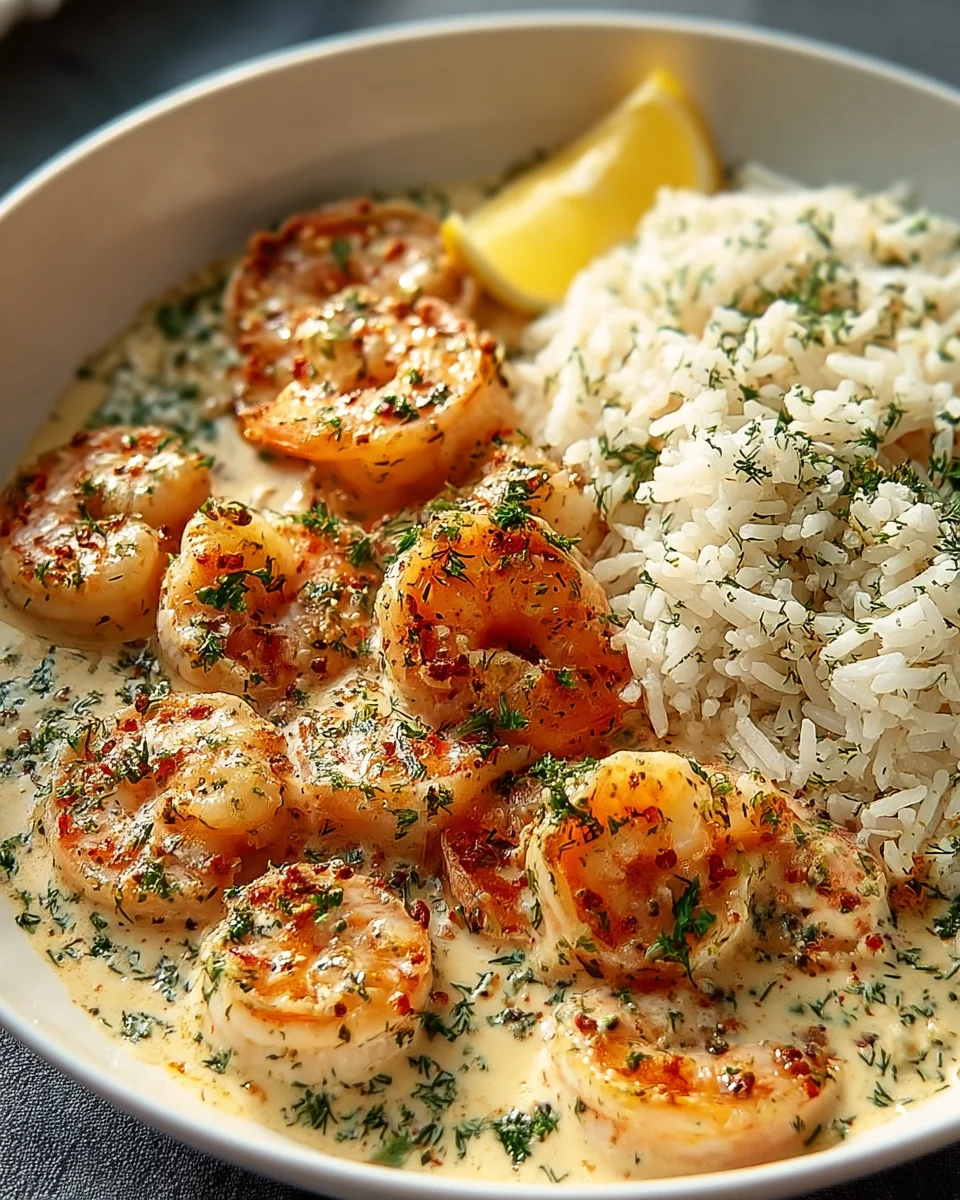 Cremige Knoblauch-Butter Garnelen-Reis-Bowl – Saftig!