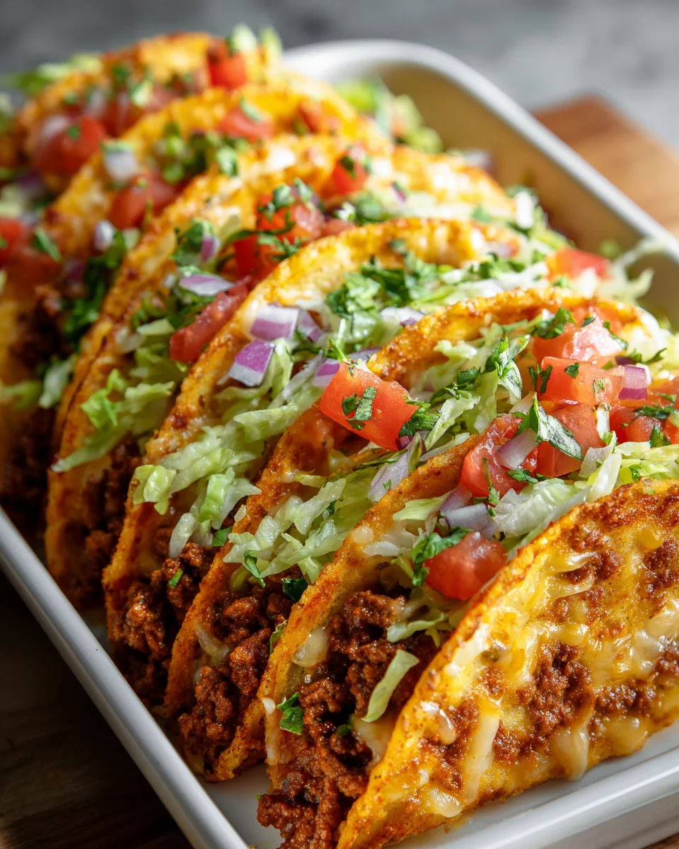 Knusprige Ofen-Tacos: Käse satt & reichlich gefüllt!