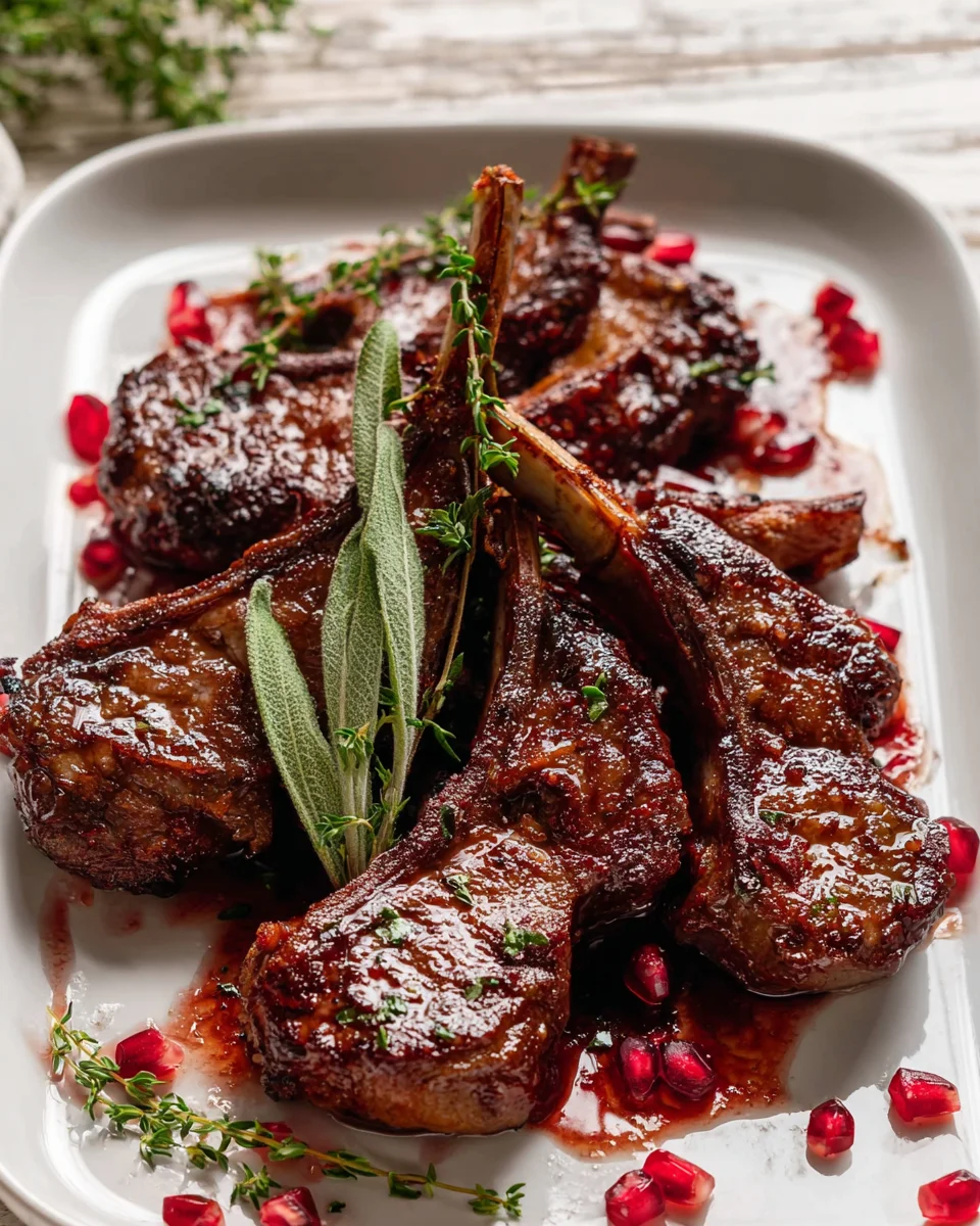 Elegante Granatapfel-Lammkoteletts für besondere Anlässe