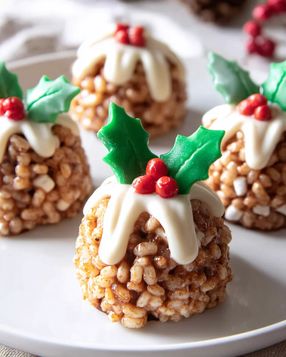 Leckere Rice Krispie Weihnachts-Puddings für die Festtage