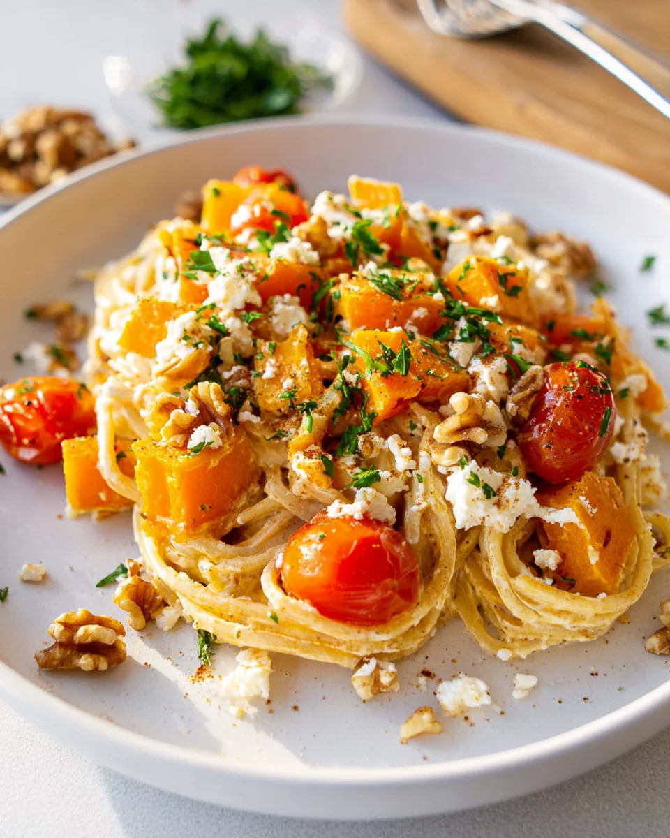 Kürbis Feta Pasta: Cremig, würzig, einfach lecker!