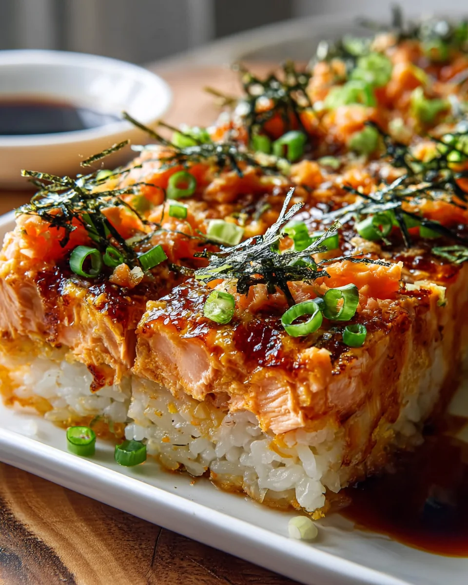 Spicy Salmon Sushi Bake