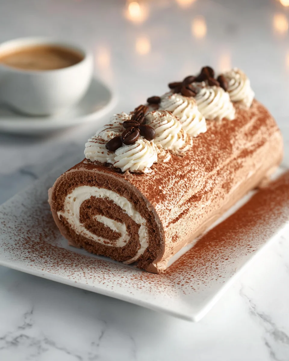 Gourmet Tiramisu Yule Log Cake: Festlicher Genuss ohne Alkohol