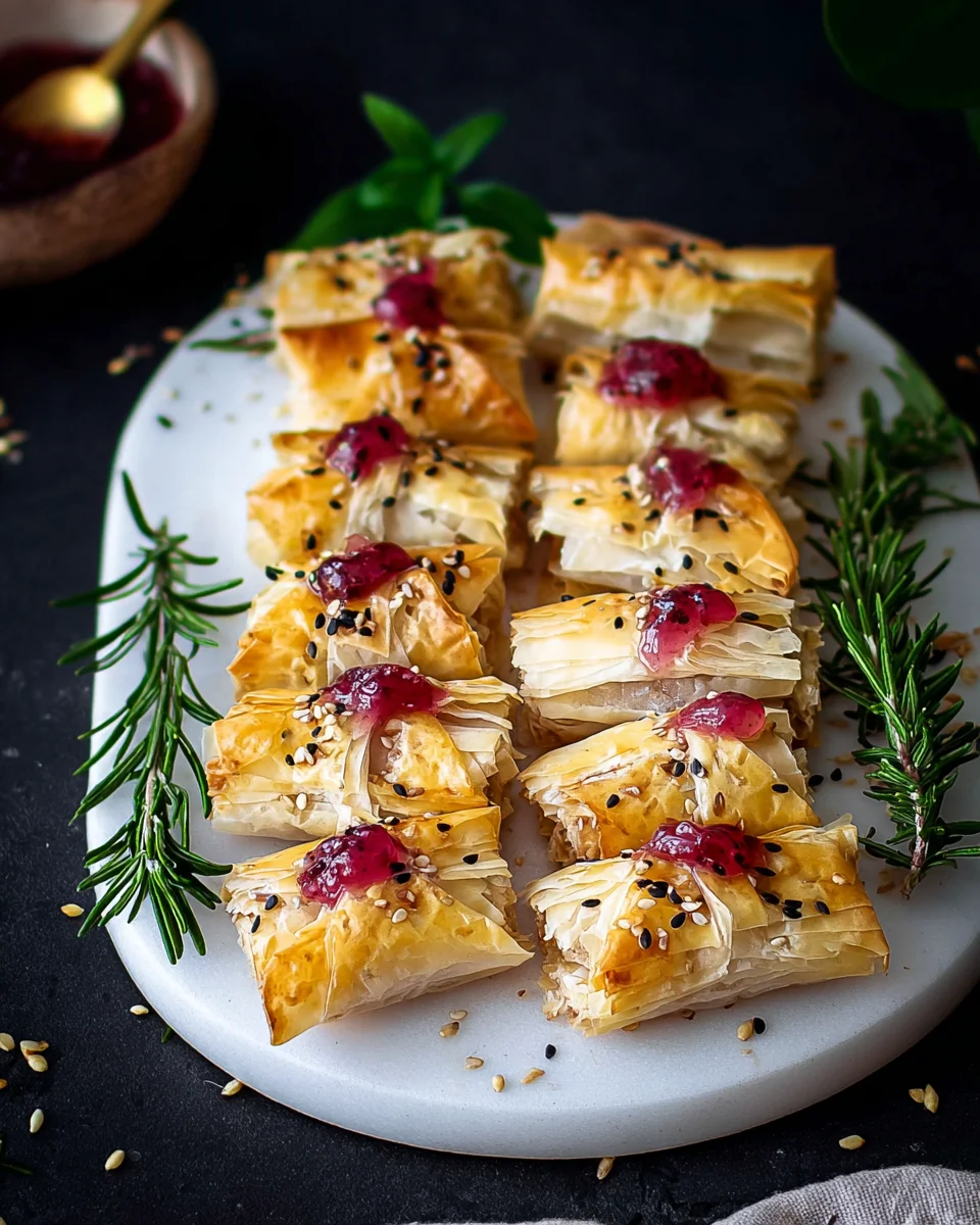 Cranberry und Brie Filo Crackers: Einfaches Video-Rezept