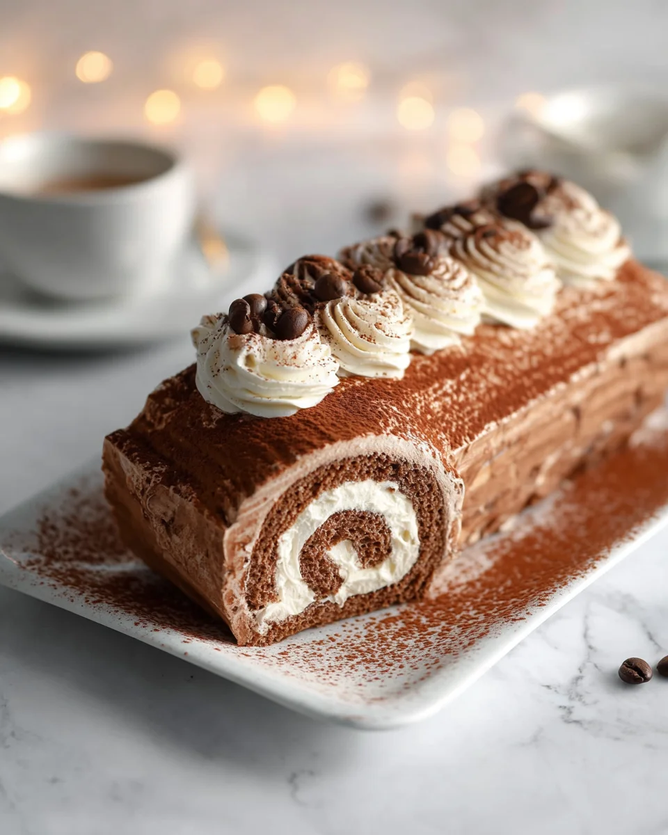 Gourmet Tiramisu Yule Log Cake: Festlicher Genuss ohne Alkohol
