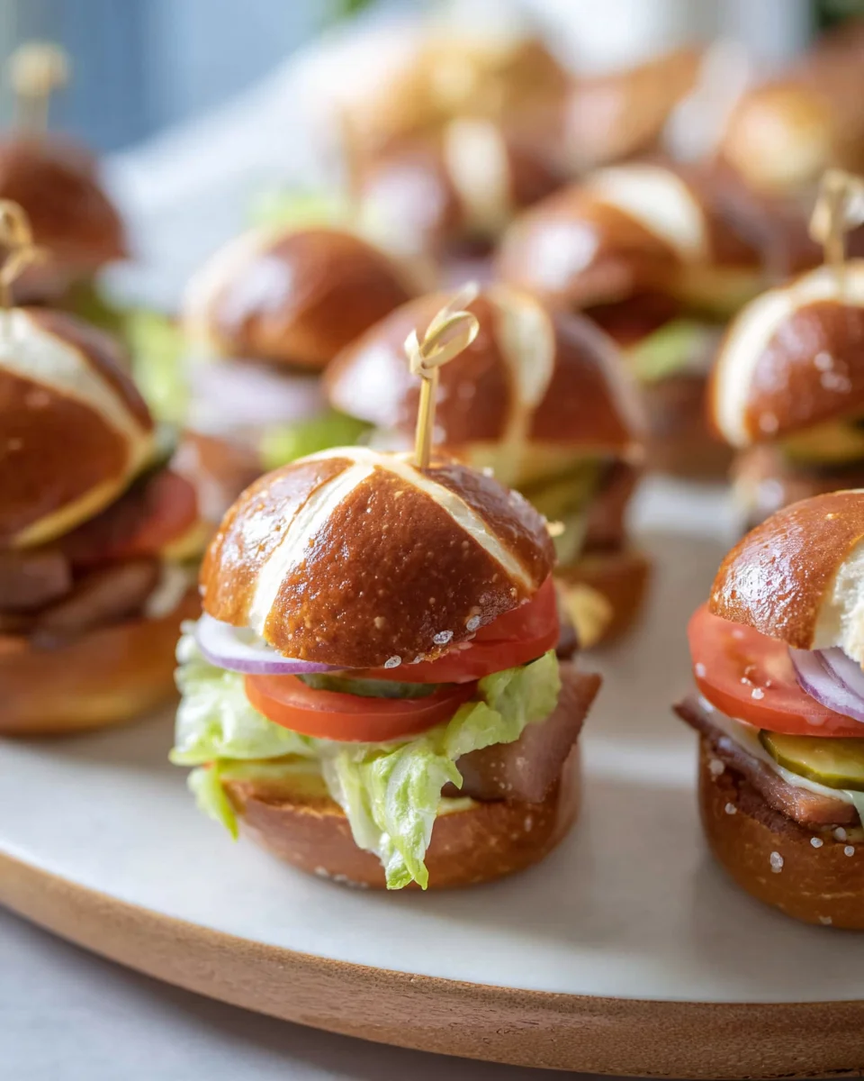 Blitzschnelle Mini Laugen Burger mit Rinder-Leberkäse-Genuss
