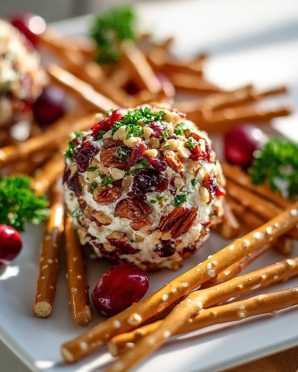 Festliche Cranberry-Pekannuss-Käsebällchen für Feste