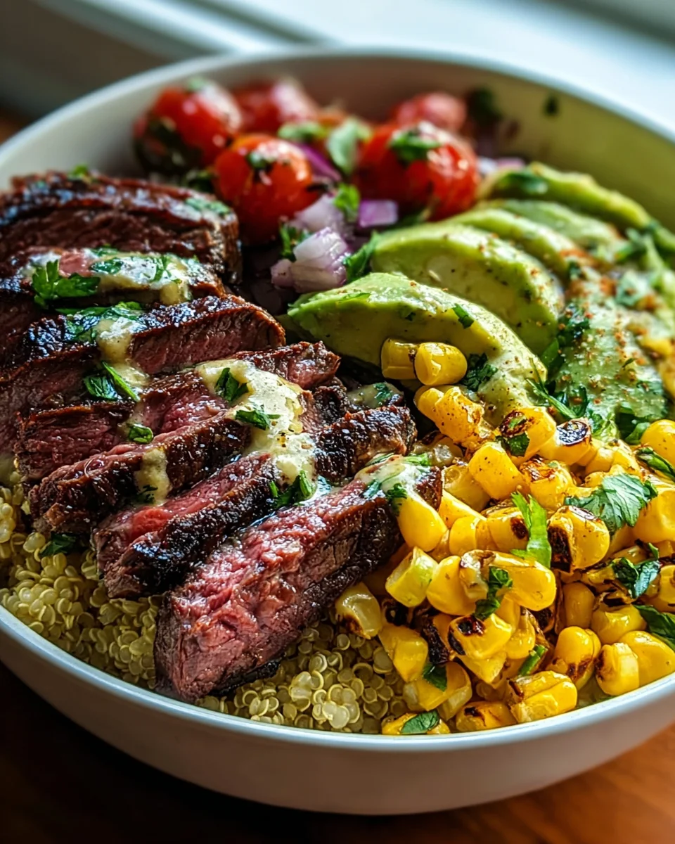 Schnelle Steak Avocado Corn Bowl: Gesundes Feierabendessen