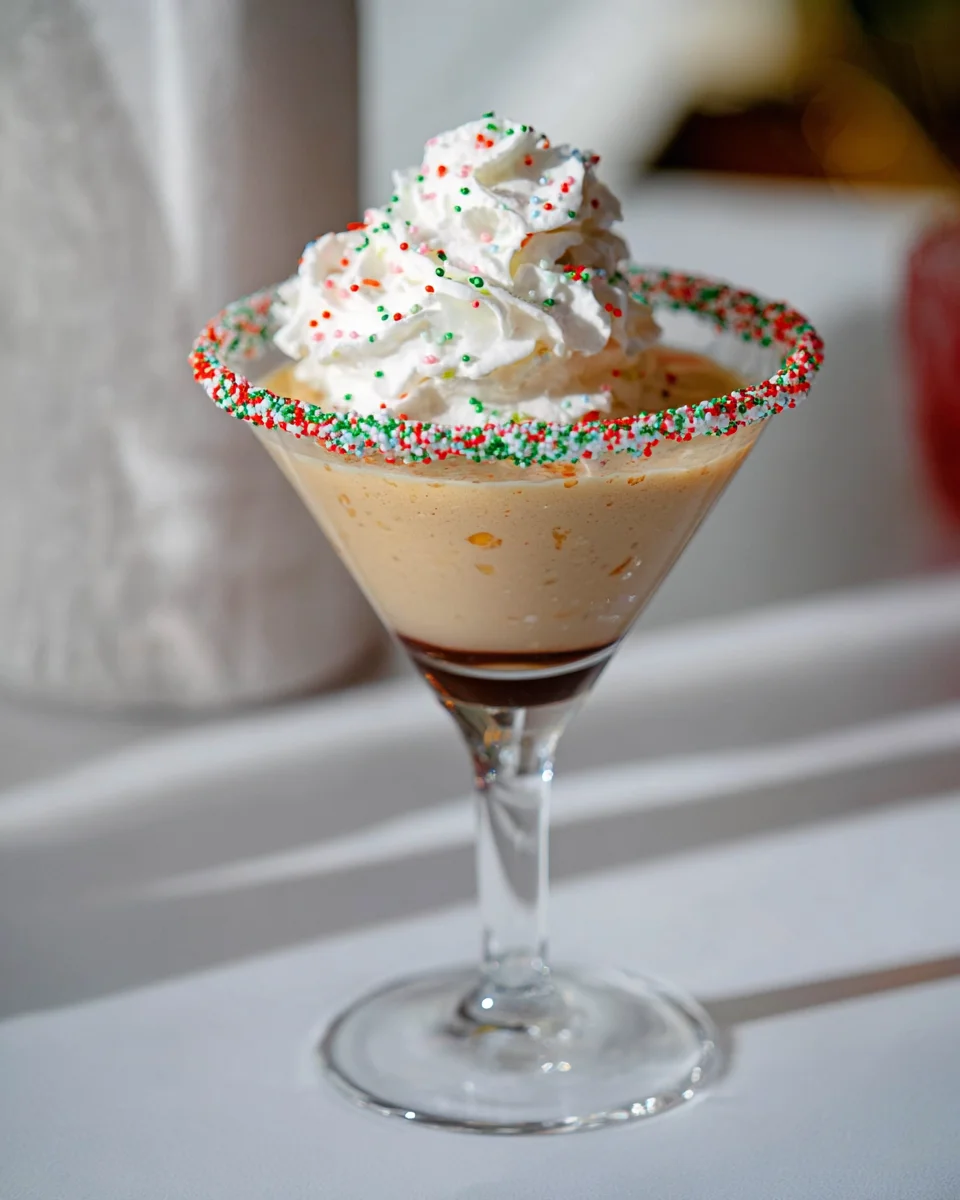 Funkelnder Tinseltini Mocktail: Dein festlicher Drink für alle.