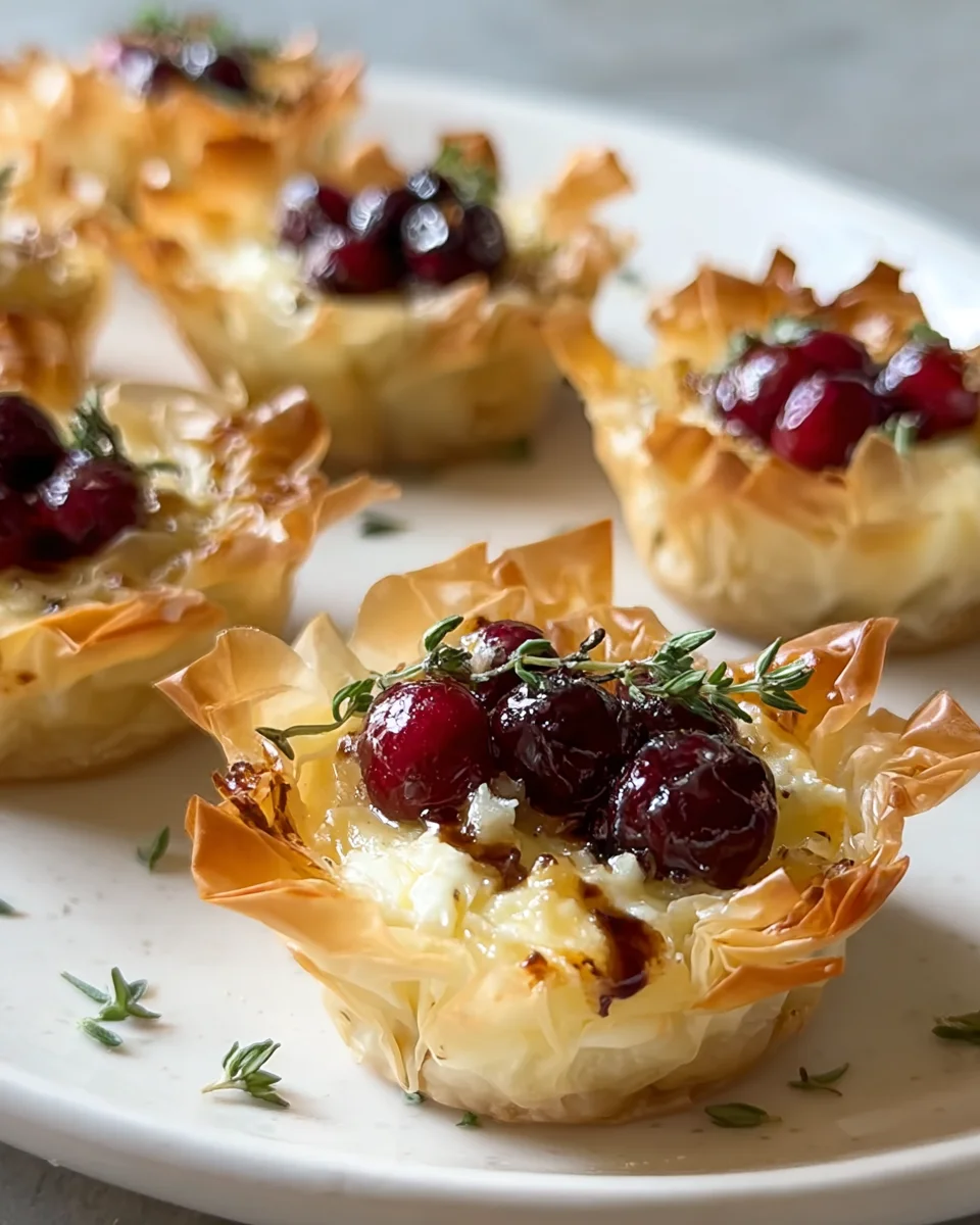 Cranberry Brie Thymian Phyllo Cups – Festliche Köstlichkeit!