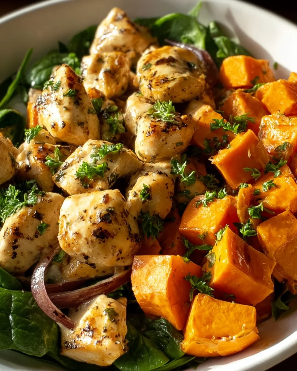 Ahorn-Dijon Hähnchen Bowls mit Süßkartoffel – Einfach köstlich!